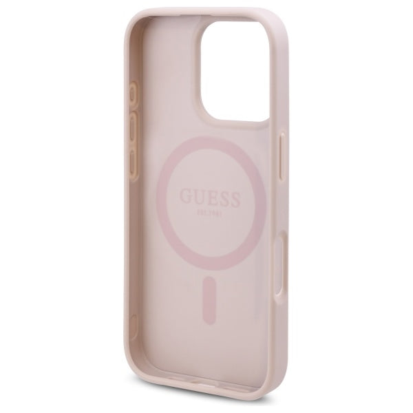 MagSafe Case for Apple iPhone 16 Pro, Guess, 4G Flowers Print, Pink