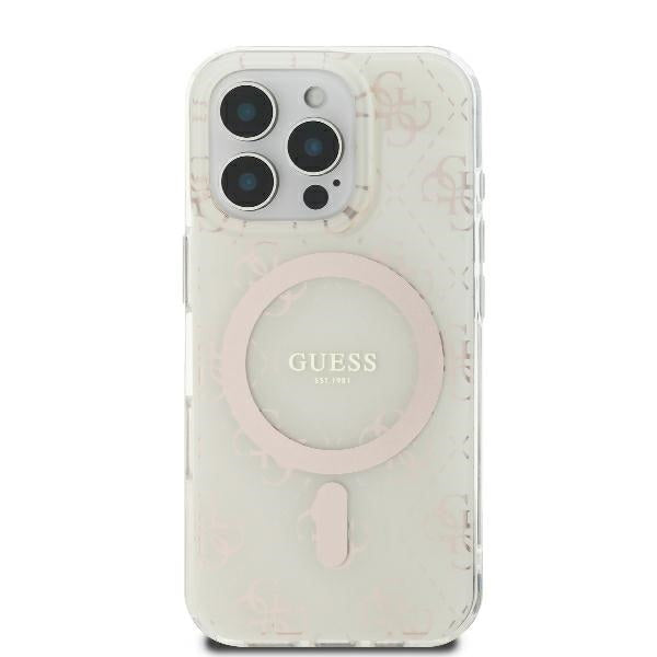 MagSafe Case for Apple iPhone 16 Pro, Guess, IML 4G Background, White
