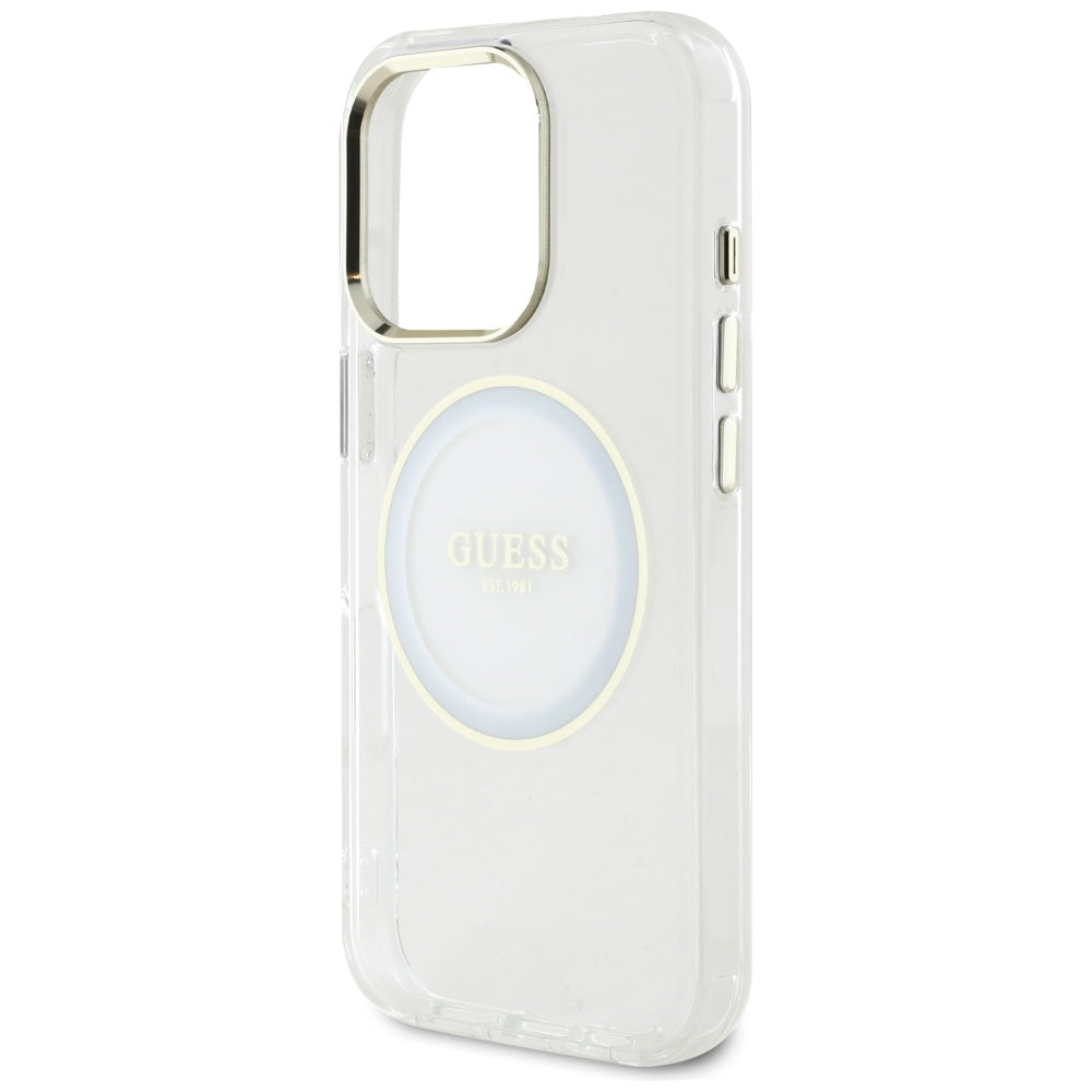 MagSafe-skal för Apple iPhone 16 Pro, Guess, IML Metal Colored Circle, Vit