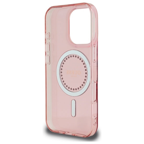 MagSafe-skal för Apple iPhone 16 Pro, Guess, IML Rhinestone, Rosa