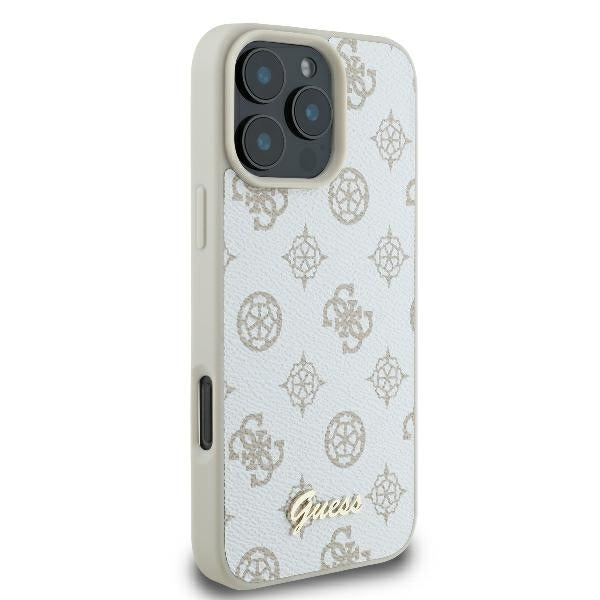MagSafe-skal för Apple iPhone 16 Pro, Guess, Peony Script, Vit