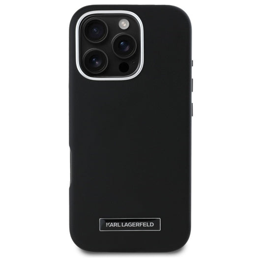 MagSafe-skal för Apple iPhone 16 Pro, Karl Lagerfeld, FW Metal Plate, Svart