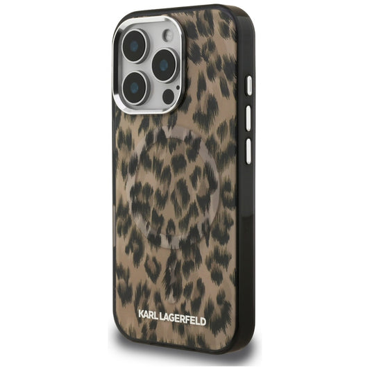 MagSafe-skal för Apple iPhone 16 Pro, Karl Lagerfeld, IML Leopardmönster, Brun