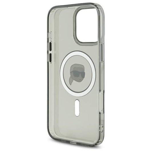 MagSafe-skal för Apple iPhone 16 Pro, Karl Lagerfeld, IML Metal Karl's Head, Svart