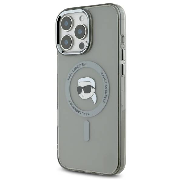 MagSafe-skal för Apple iPhone 16 Pro, Karl Lagerfeld, IML Metal Karl's Head, Svart