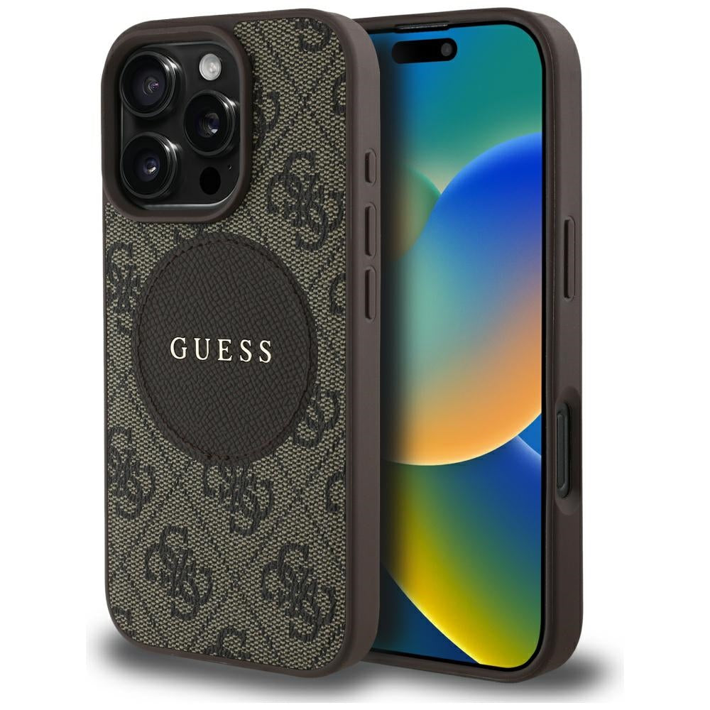 MagSafe-skal för Apple iPhone 16 Pro Max, Guess, 4G Circle Classic Logo, Brun
