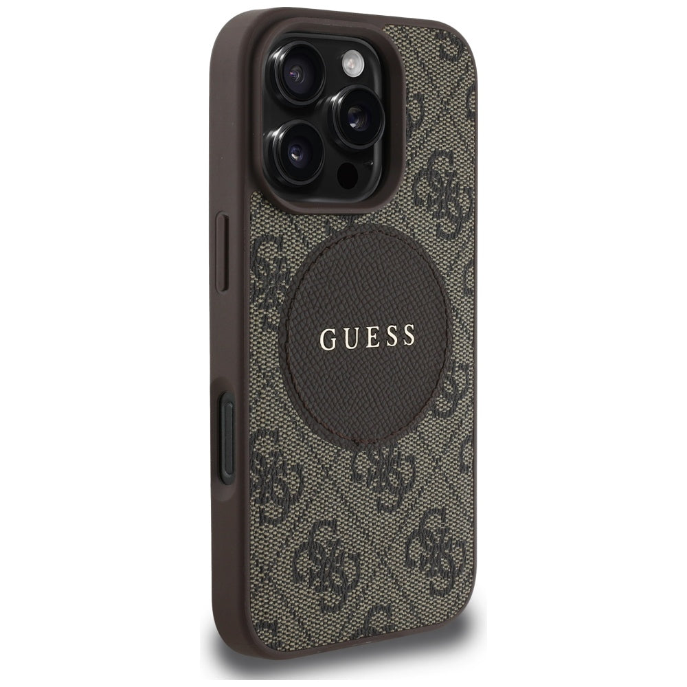 MagSafe-skal för Apple iPhone 16 Pro Max, Guess, 4G Circle Classic Logo, Brun