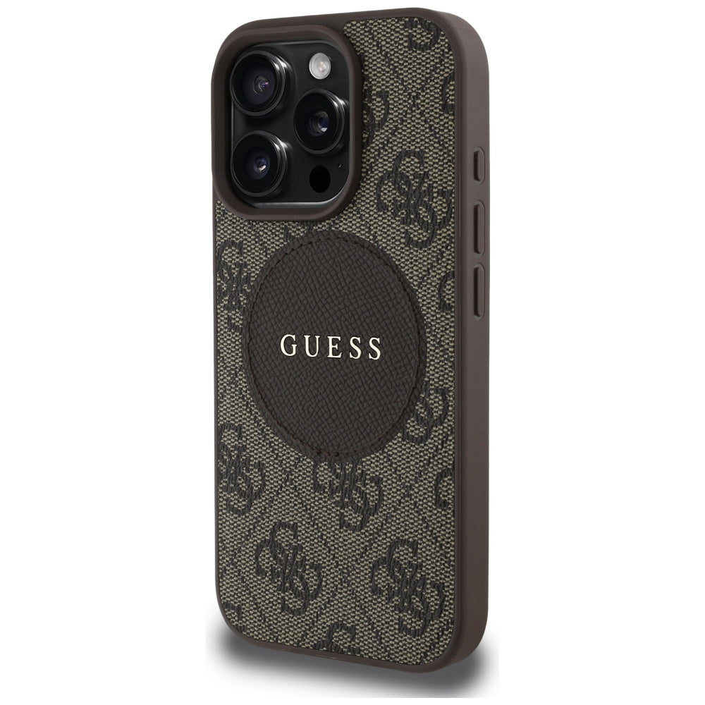 MagSafe-skal för Apple iPhone 16 Pro Max, Guess, 4G Circle Classic Logo, Brun
