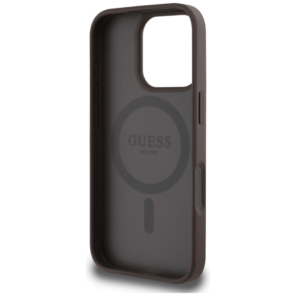 MagSafe-skal för Apple iPhone 16 Pro Max, Guess, 4G Circle Classic Logo, Brun