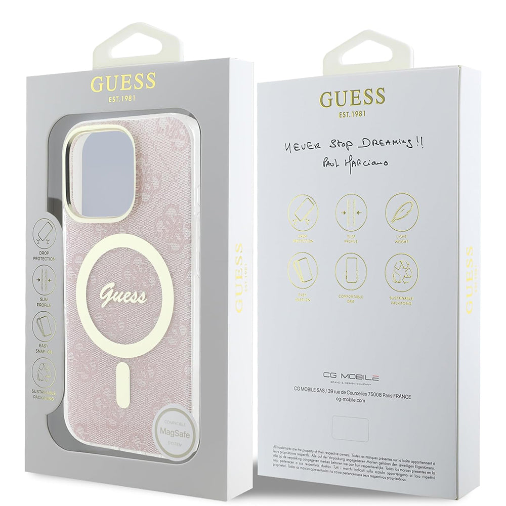 MagSafe-skal för Apple iPhone 16 Pro Max, Guess, IML 4G, Rosa