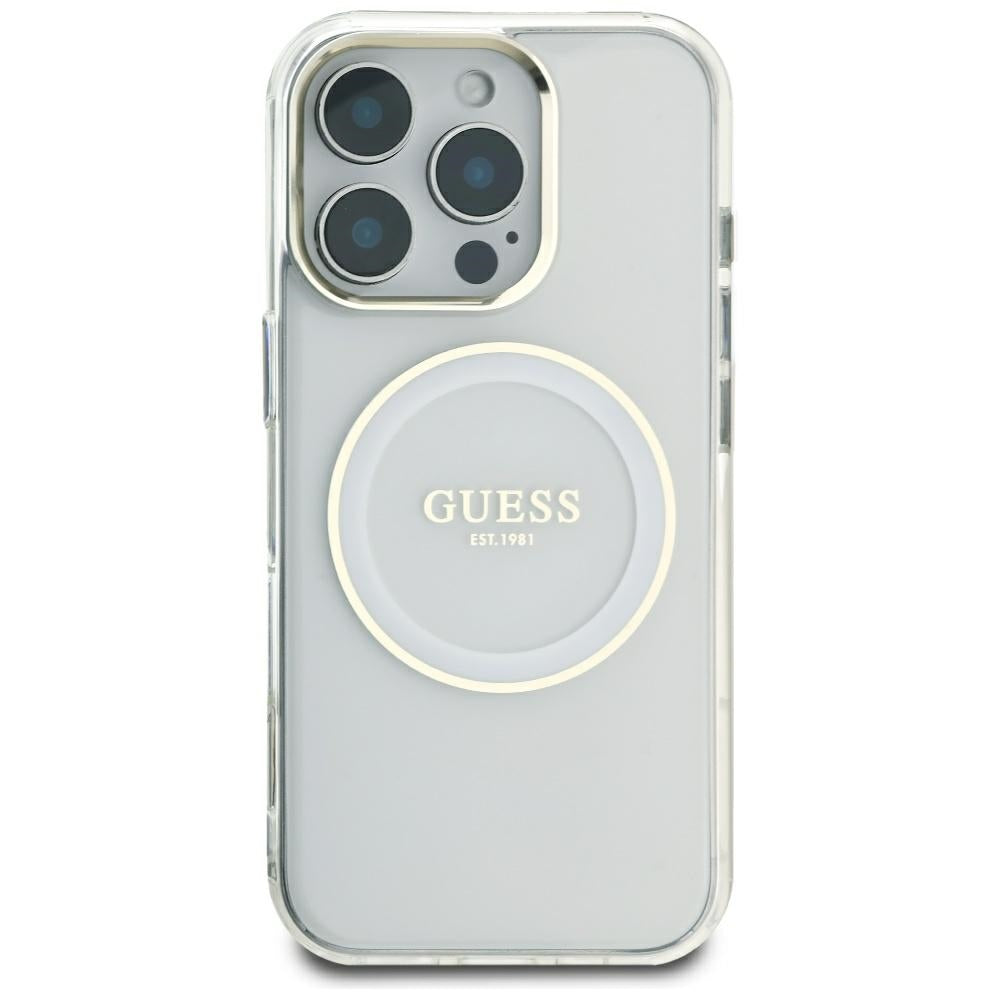 MagSafe-skal för Apple iPhone 16 Pro Max, Guess, IML Metal Colored Circle, Vit