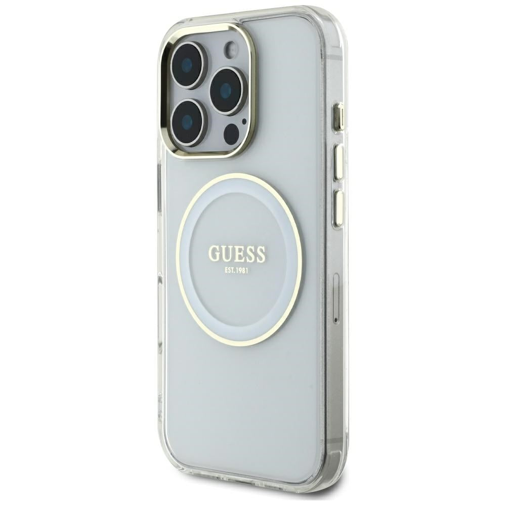 MagSafe-skal för Apple iPhone 16 Pro Max, Guess, IML Metal Colored Circle, Vit