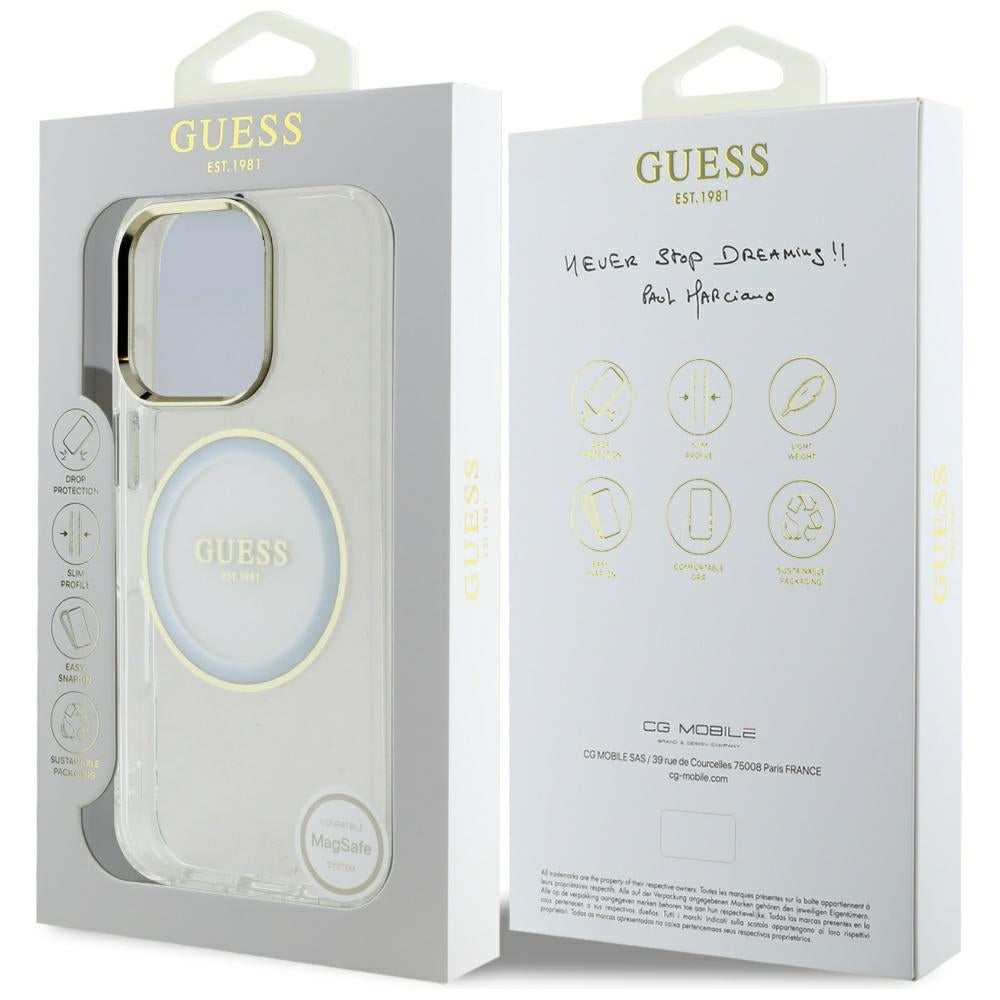 MagSafe-skal för Apple iPhone 16 Pro Max, Guess, IML Metal Colored Circle, Vit