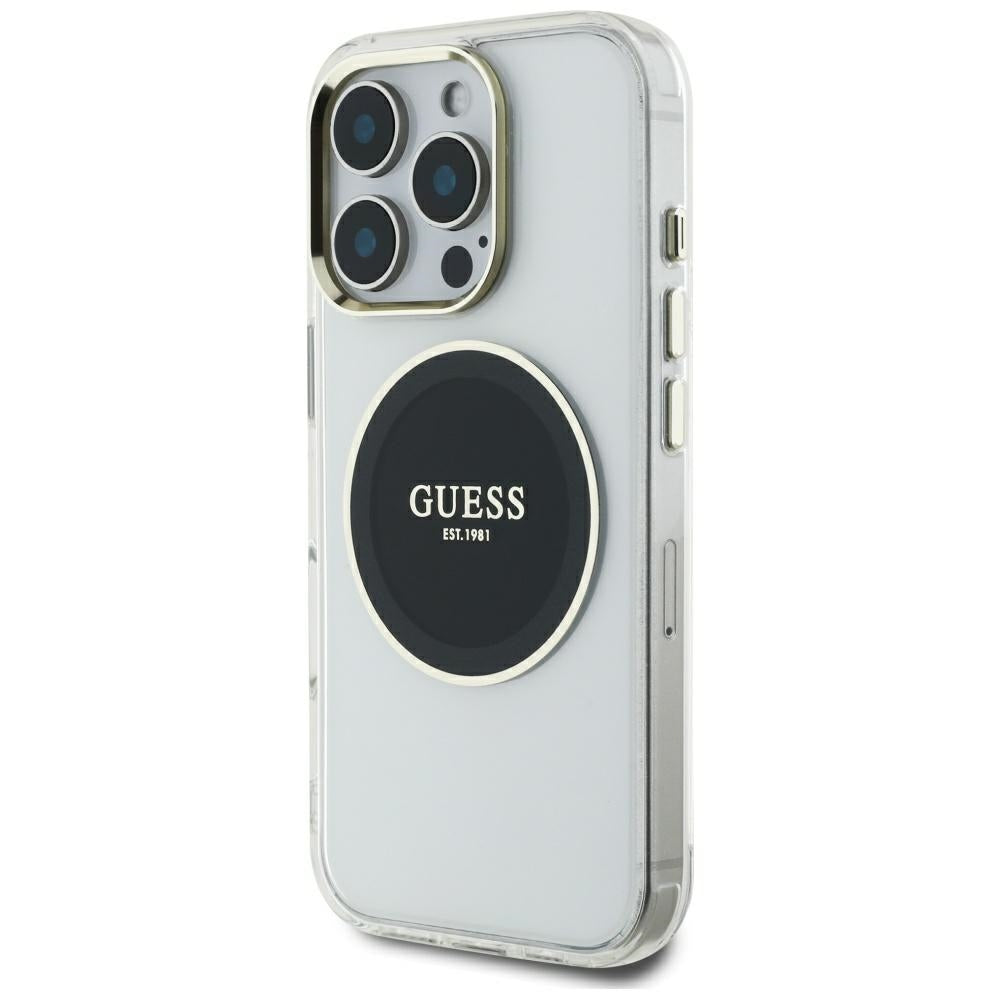 MagSafe-skal för Apple iPhone 16 Pro Max, Guess, IML Metal Colored Circle, Svart