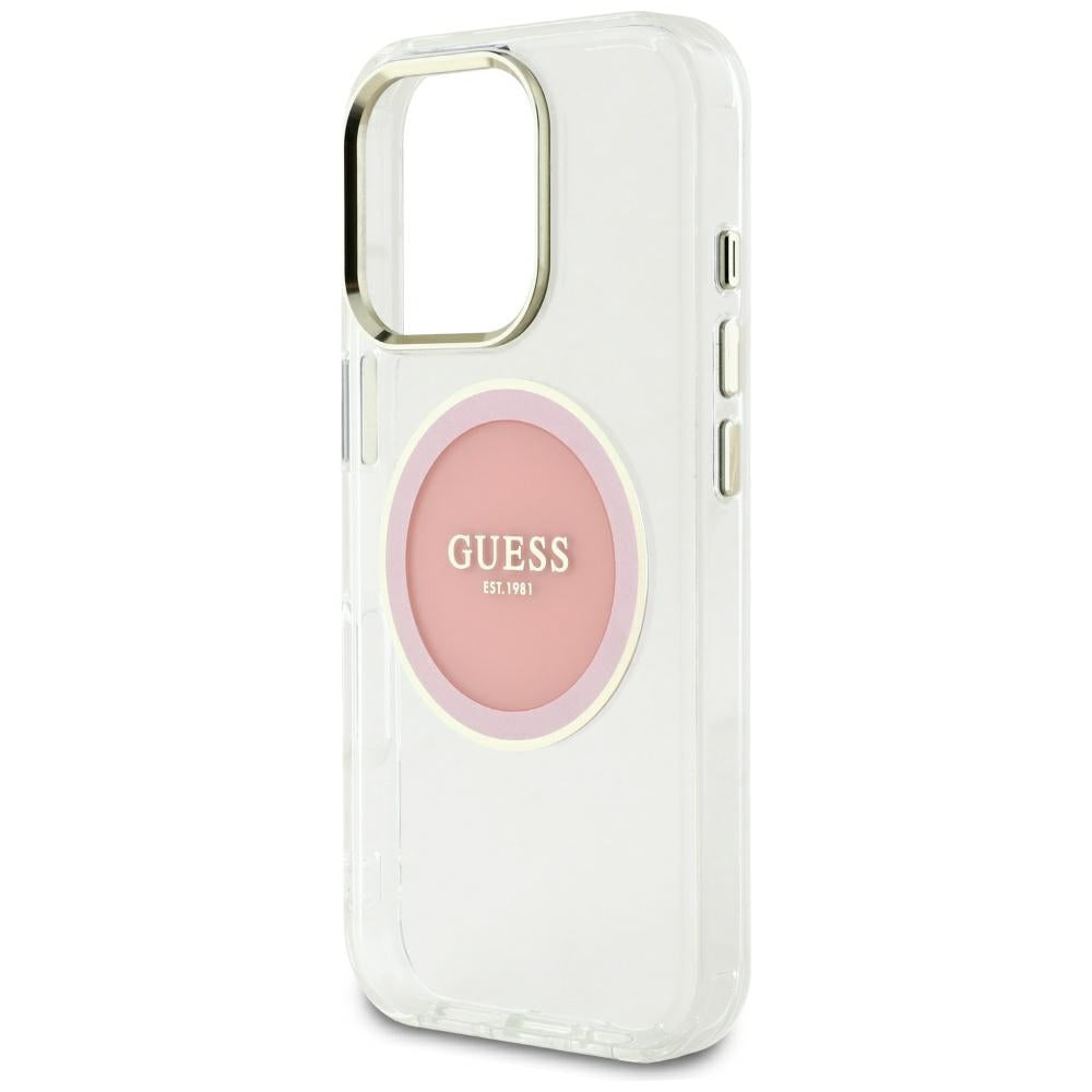 MagSafe-skal för Apple iPhone 16 Pro Max, Guess, IML Metal Colored Circle, Rosa