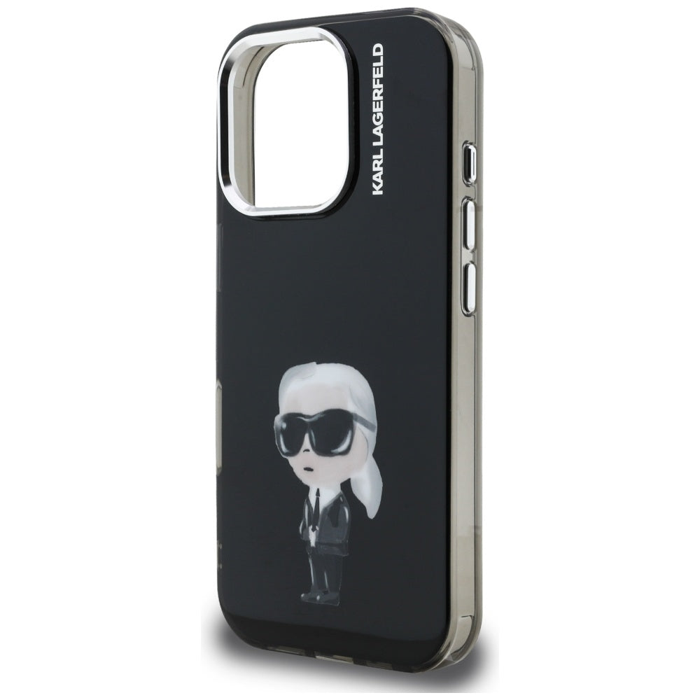 MagSafe-skal för Apple iPhone 16 Pro Max, Karl Lagerfeld, IML Aquarelle Logo Karl, Svart