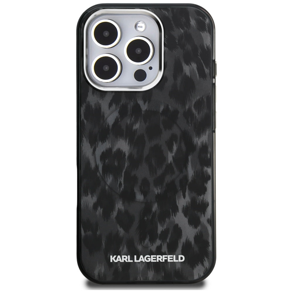 MagSafe-skal för Apple iPhone 16 Pro Max, Karl Lagerfeld, IML Leopardmönster, Svart