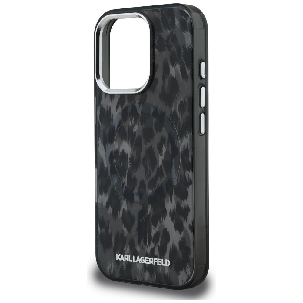 MagSafe-skal för Apple iPhone 16 Pro Max, Karl Lagerfeld, IML Leopardmönster, Svart