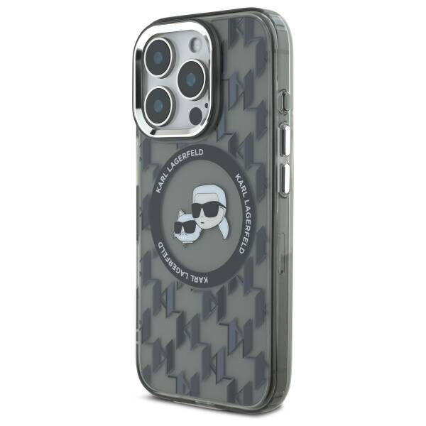 MagSafe-skal för Apple iPhone 16 Pro Max, Karl Lagerfeld, IML Monogram Karl & Choupette's Heads, Svart
