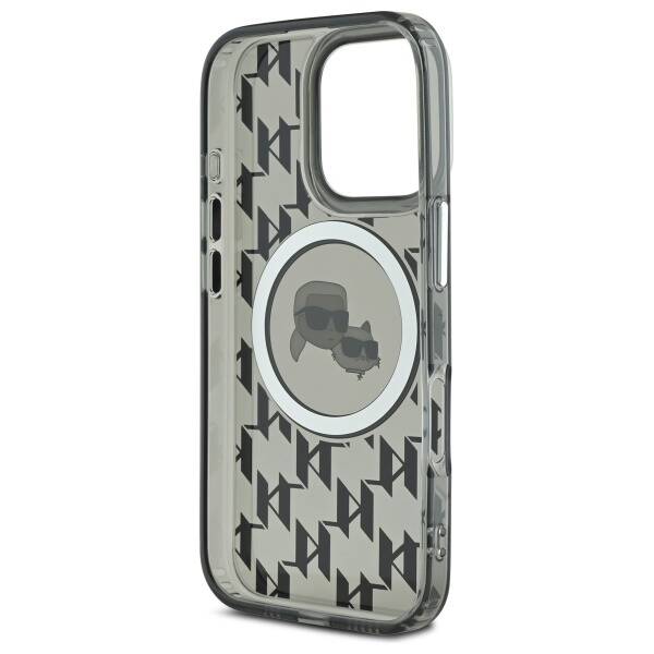 MagSafe-skal för Apple iPhone 16 Pro Max, Karl Lagerfeld, IML Monogram Karl & Choupette's Heads, Svart