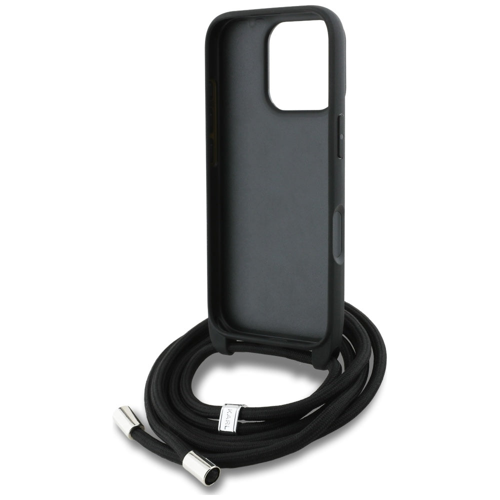 MagSafe-fodral för Apple iPhone 16 Pro Max, Karl Lagerfeld, Saffiano Crossbody, Grå