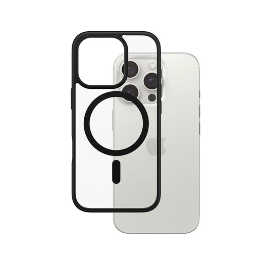 MagSafe-skal för Apple iPhone 16 Pro, PanzerGlass, Frame, Svart Transparent