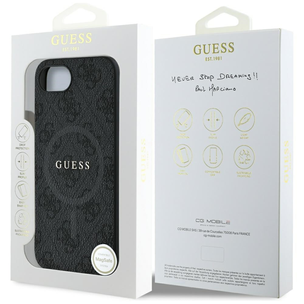 MagSafe-skal för Apple iPhone 17e / 16e, Guess, 4G Ring Classic Logo, Svart