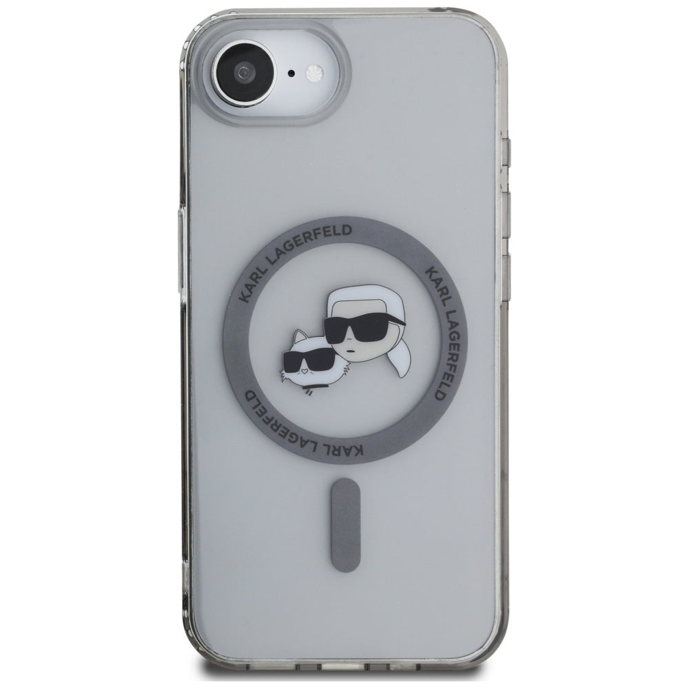 MagSafe-skal för Apple iPhone 17e / 16e, Karl Lagerfeld, IML Metal Karl & Choupette's Heads, Svart