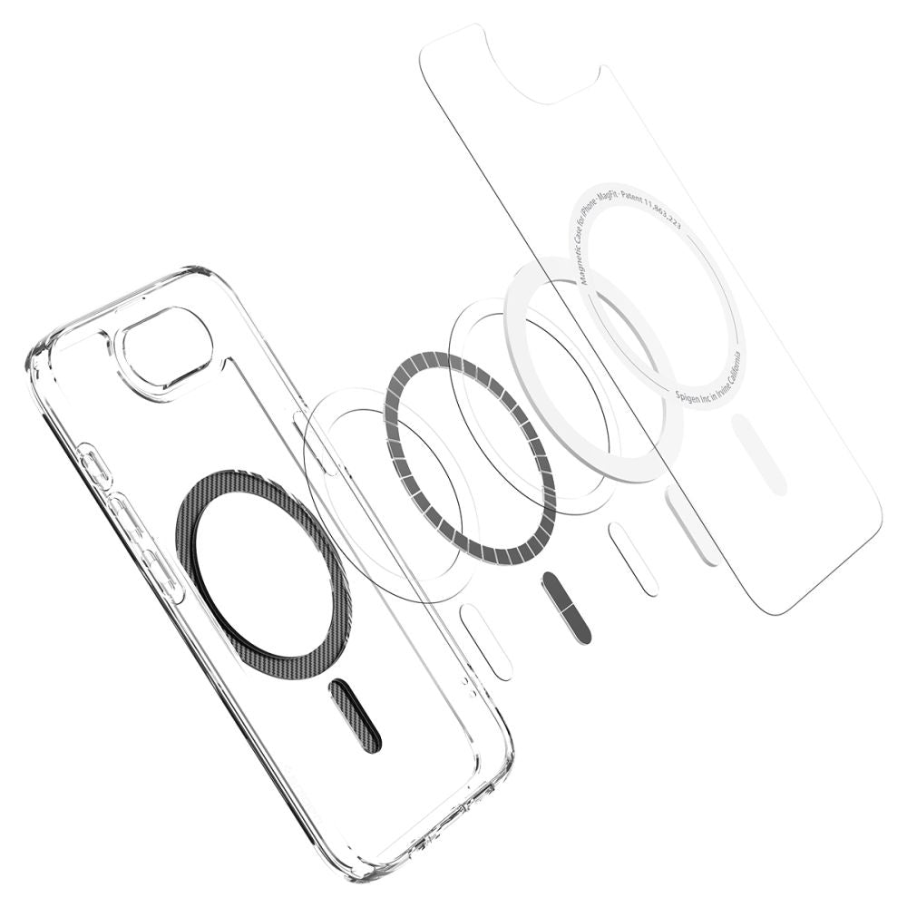 MagSafe-fodral för Apple iPhone 17e / 16e, Spigen, Ultra Hybrid Carbon, Transparent ACS09140