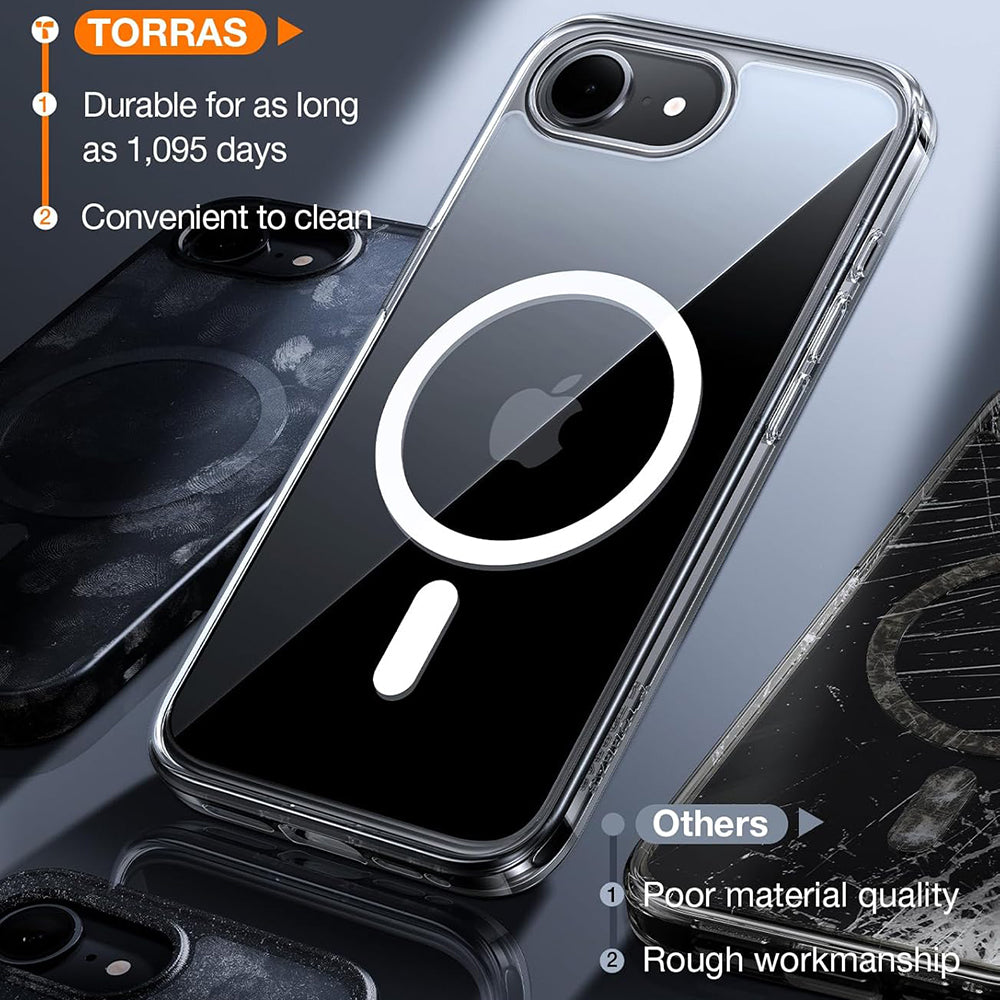 MagSafe-skal för Apple iPhone 17e / 16e, Torras, Guardian, Transparent