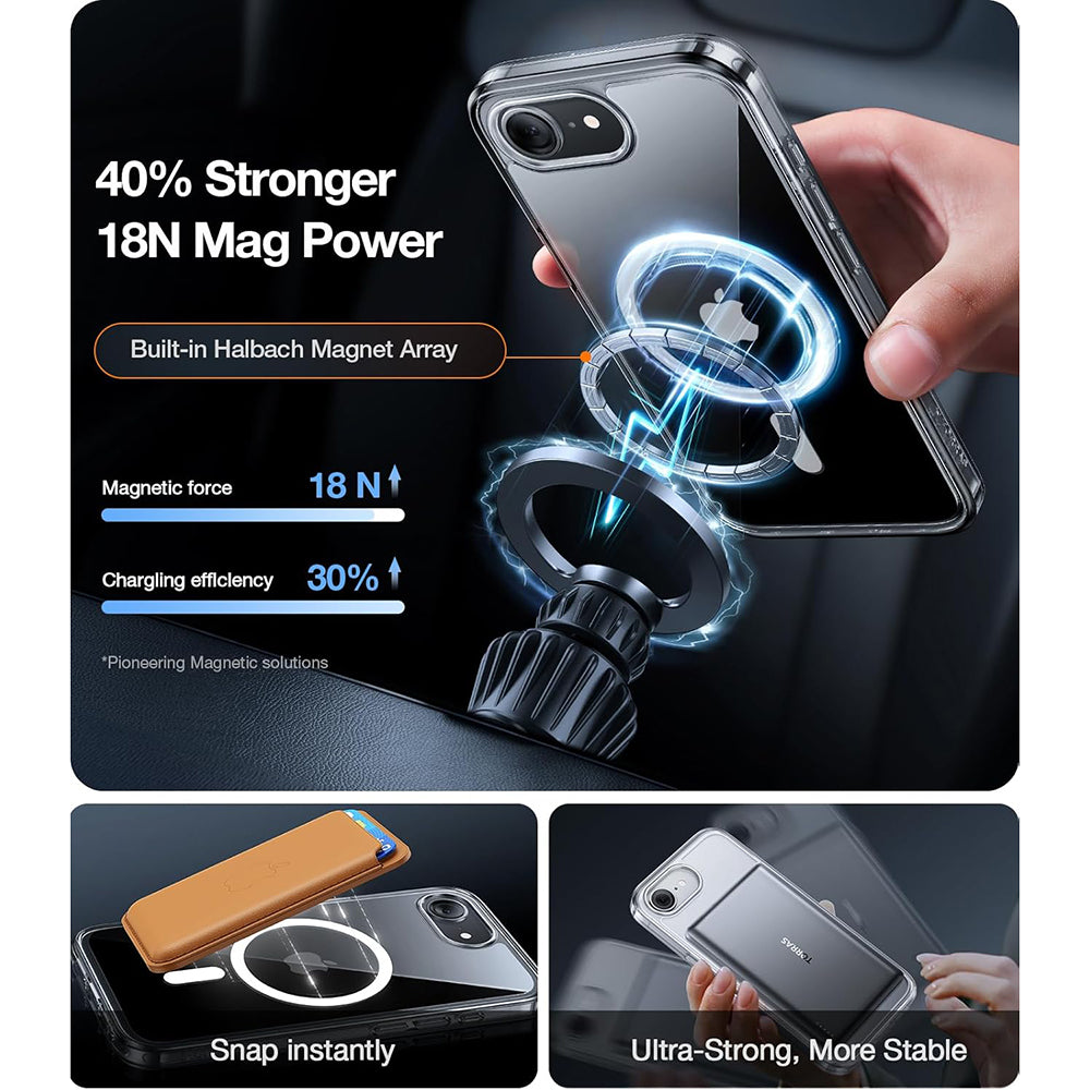 MagSafe-skal för Apple iPhone 17e / 16e, Torras, Guardian, Transparent