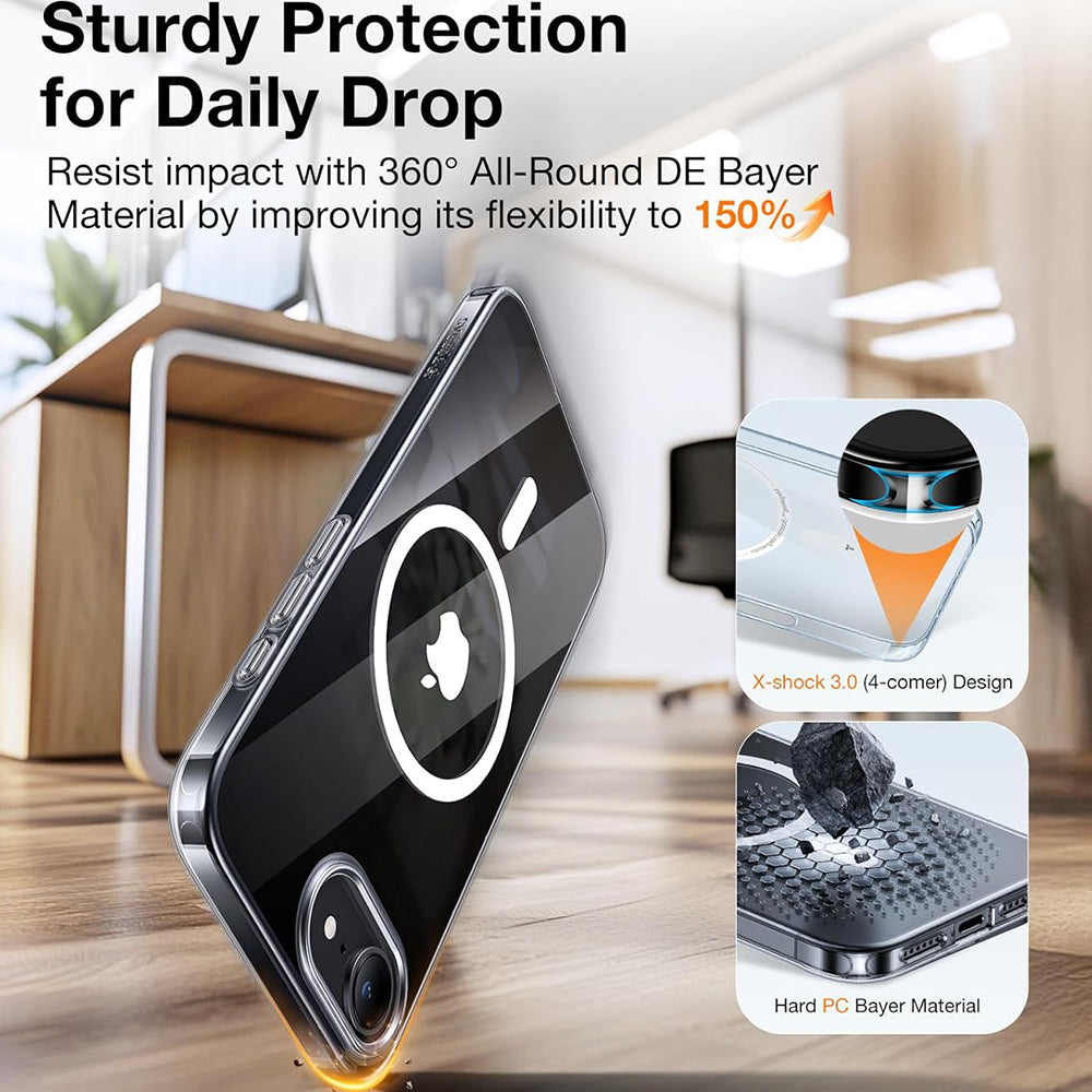 MagSafe Case for Apple iPhone 17e / 16e, Torras, OriginFit, Transparent