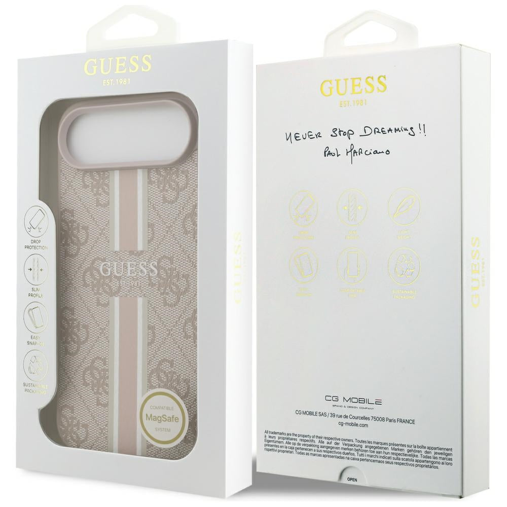 MagSafe-skal för Apple iPhone 17 Air, Guess, 4G Printed Stripes, Rosa