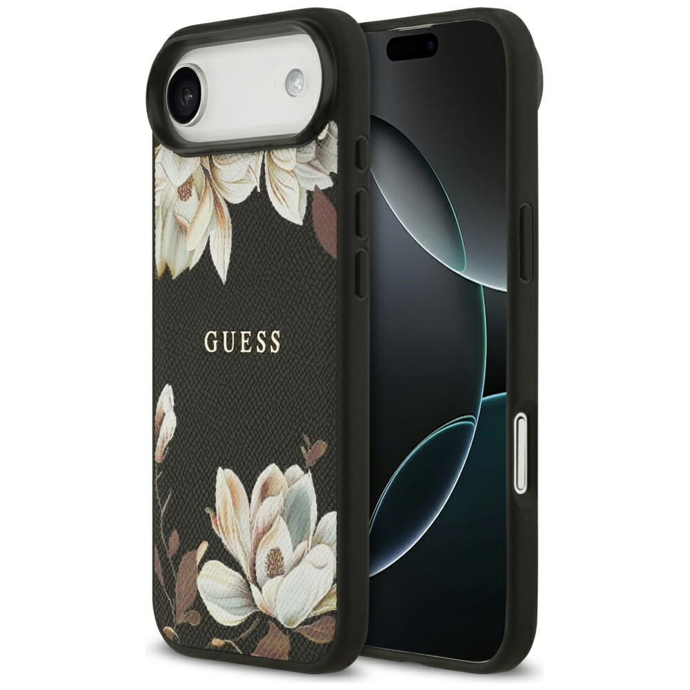 MagSafe-skal för Apple iPhone 17 Air, Guess, Grained Flowers, Svart