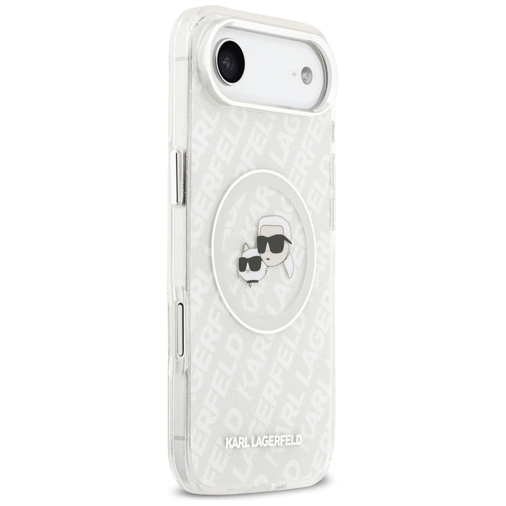 MagSafe-skal för Apple iPhone 17 Air, Karl Lagerfeld, IML Glitter Karl & Choupette's Heads, Grå