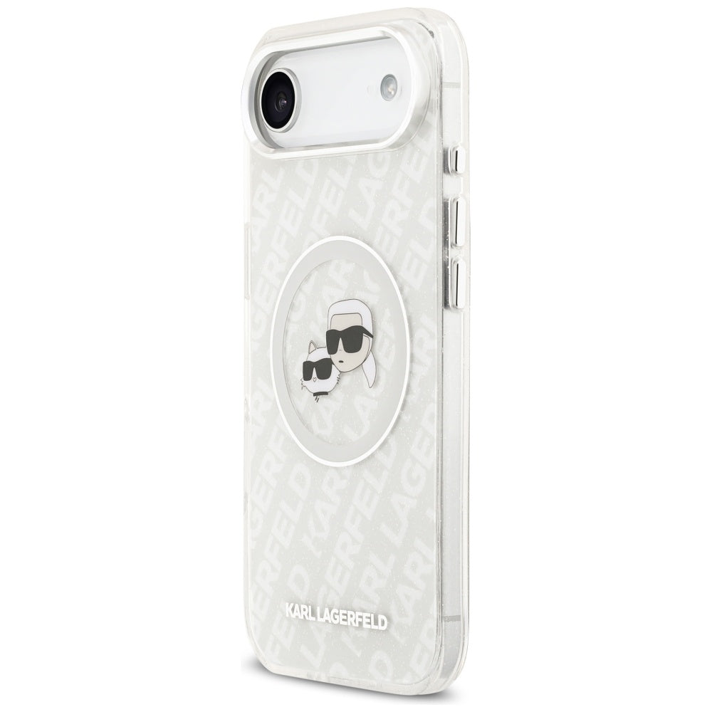 MagSafe-skal för Apple iPhone 17 Air, Karl Lagerfeld, IML Glitter Karl & Choupette's Heads, Grå