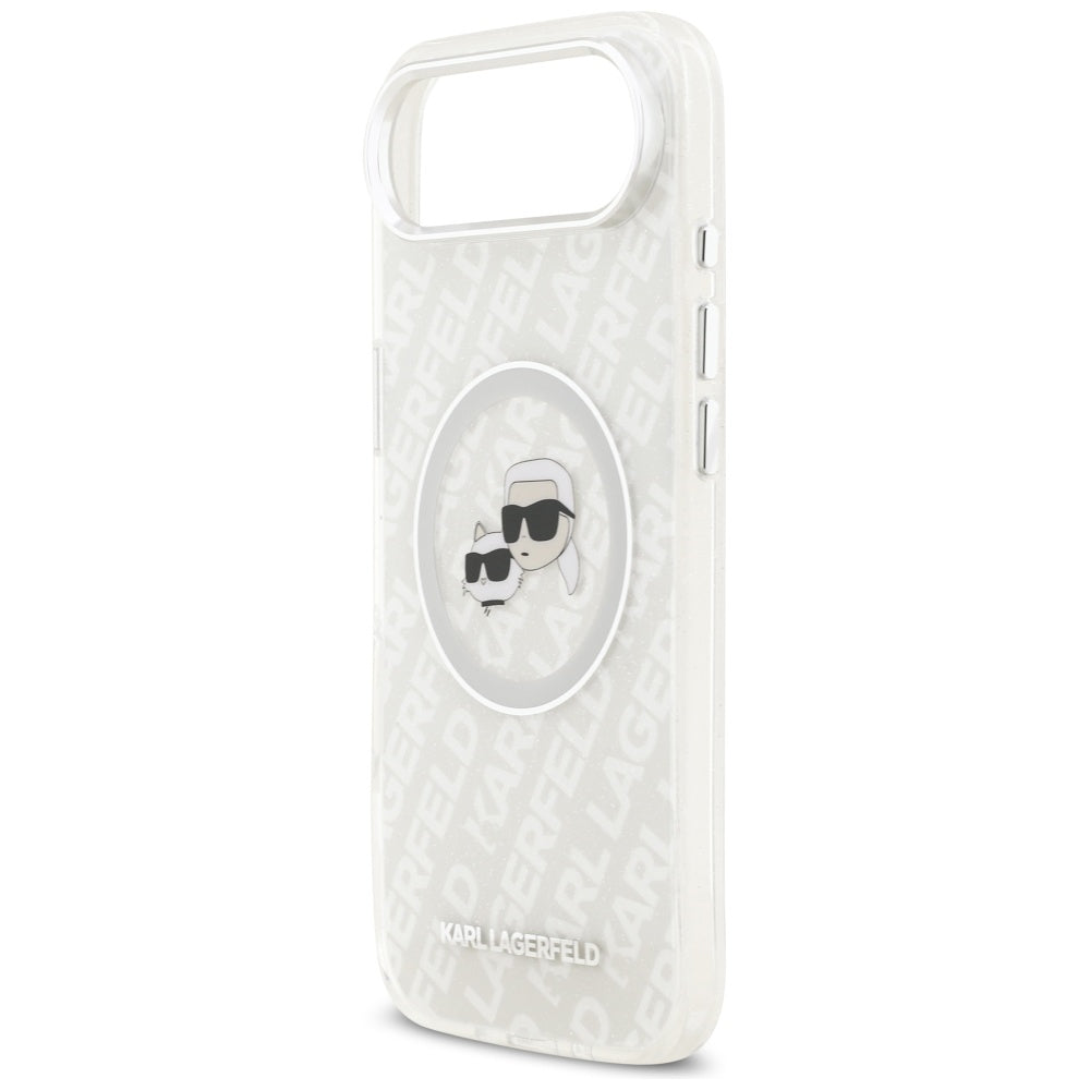 MagSafe-skal för Apple iPhone 17 Air, Karl Lagerfeld, IML Glitter Karl & Choupette's Heads, Grå