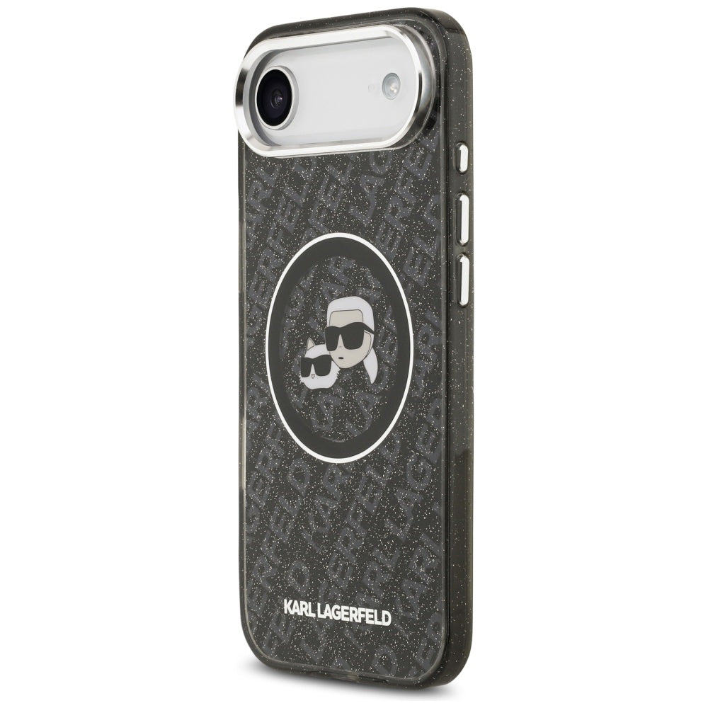 MagSafe-skal för Apple iPhone 17 Air, Karl Lagerfeld, IML Glitter Karl & Choupette's Heads, Svart