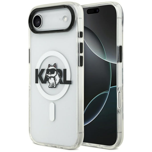 MagSafe-skal för Apple iPhone 17 Air, Karl Lagerfeld, IML Sketch Logo Choupette, Transparent
