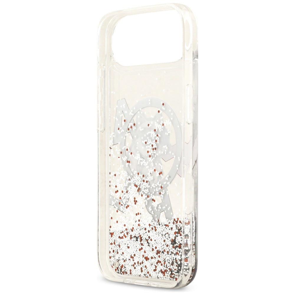 MagSafe-skal för Apple iPhone 17 Air, Karl Lagerfeld, Liquid Glitter Choupette Logo, Transparent