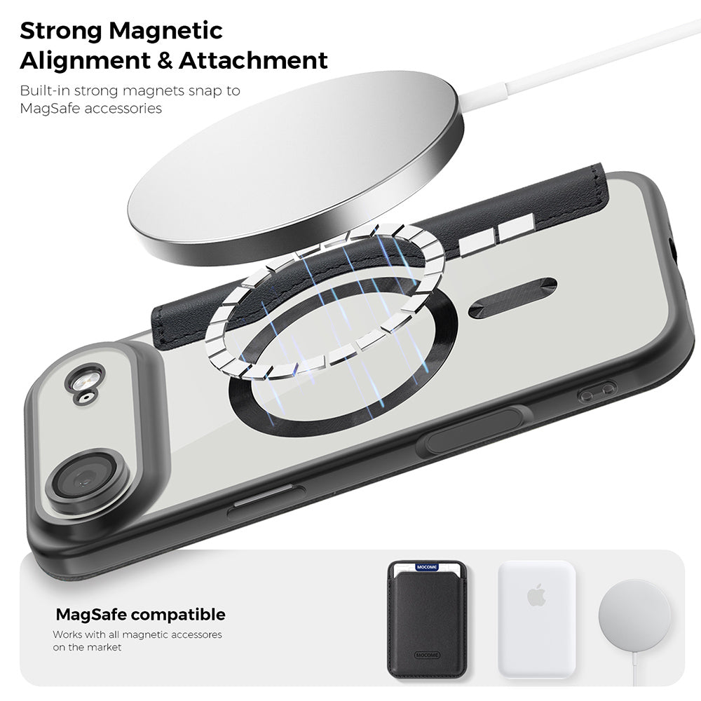MagSafe-skal för Apple iPhone 17 Air, Techsuit, SmartMag Book, Grå