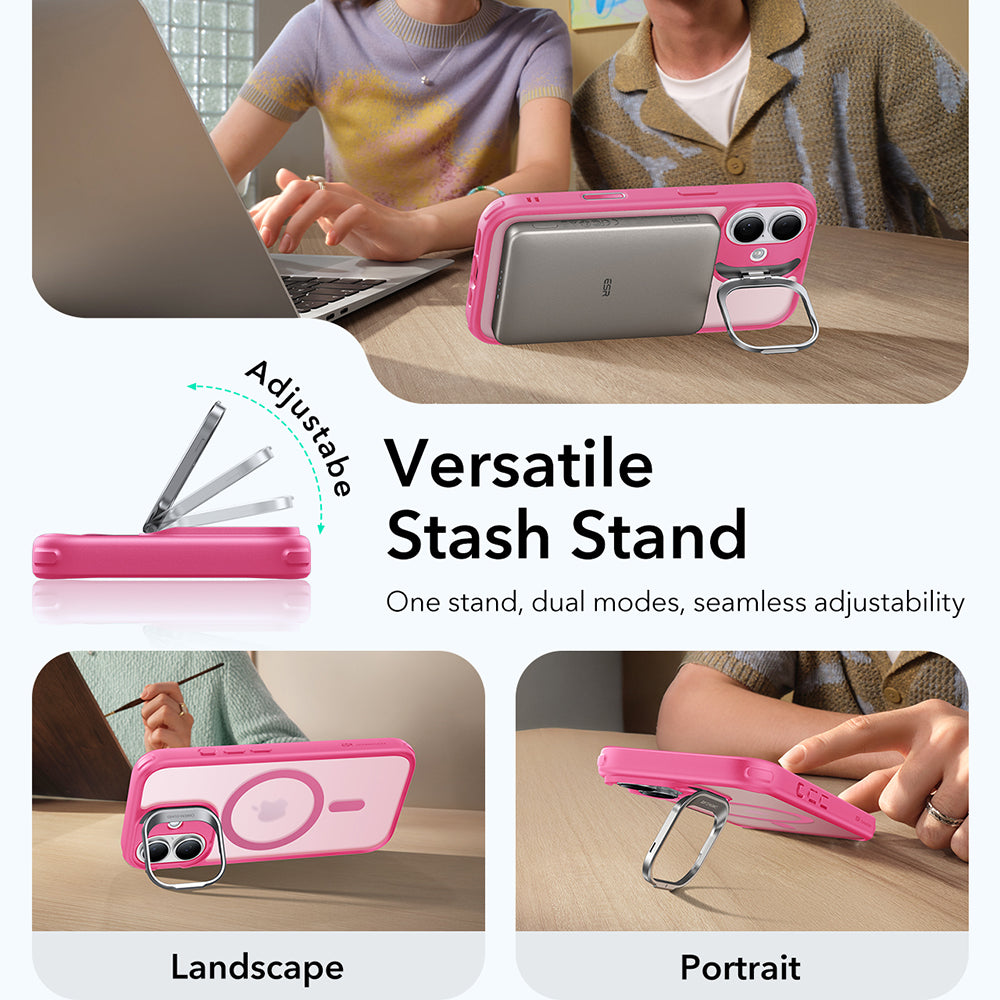 MagSafe-skal för Apple iPhone 17, ESR, Classic Hybrid Kickstand, Satinrosa