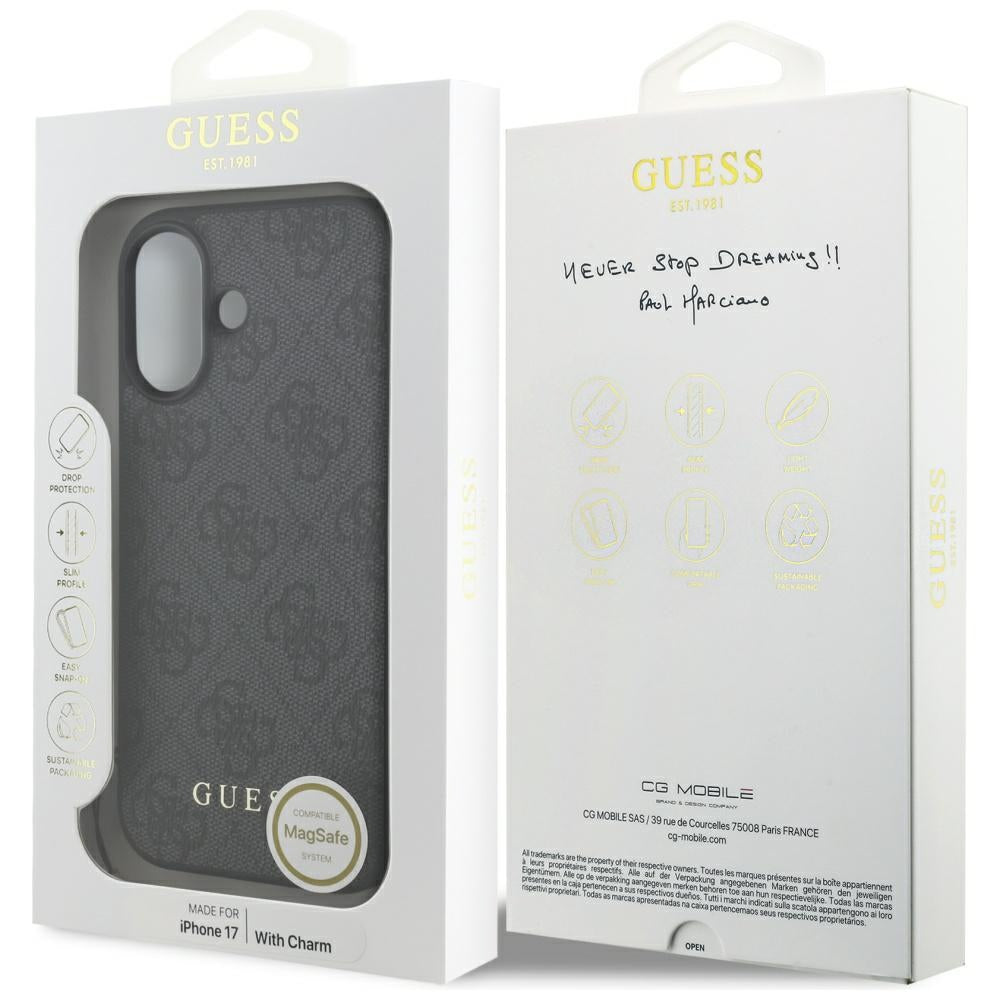 MagSafe-skal för Apple iPhone 17, Guess, 4G Charm Cradle, Svart