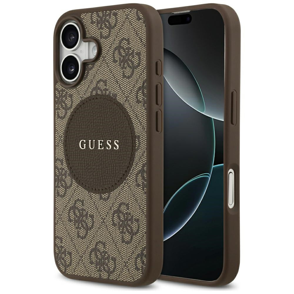 MagSafe-skal för Apple iPhone 17, Guess, 4G Circle Classic Logo, Brun