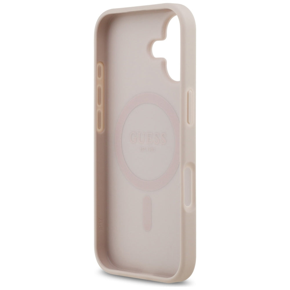 MagSafe Case for Apple iPhone 17, Guess, 4G Circle Classic Logo, Pink