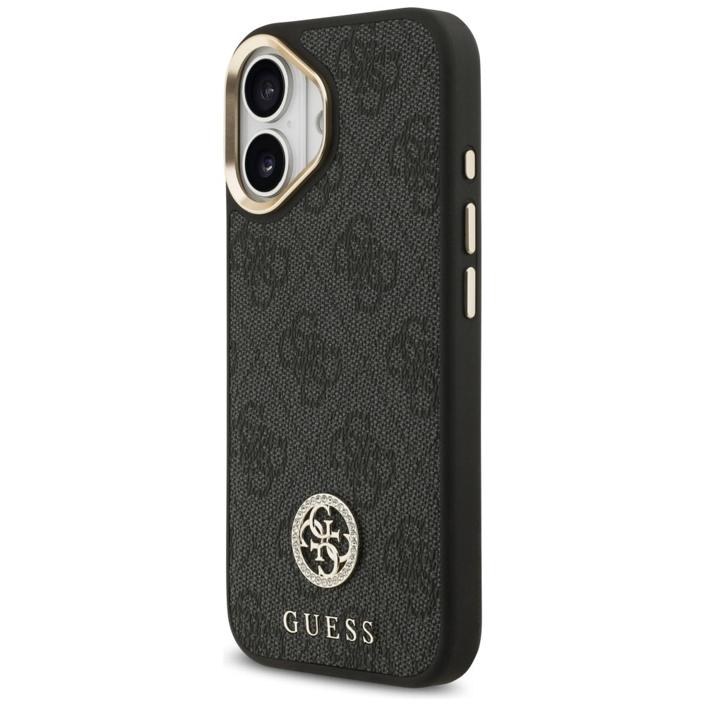 MagSafe-skal för Apple iPhone 17, Guess, 4G Strass Logo med Stor Rem, Svart