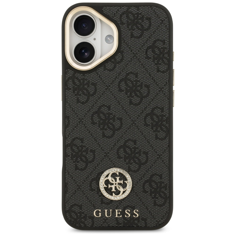 MagSafe-skal för Apple iPhone 17, Guess, 4G Strass Logo med Stor Rem, Svart