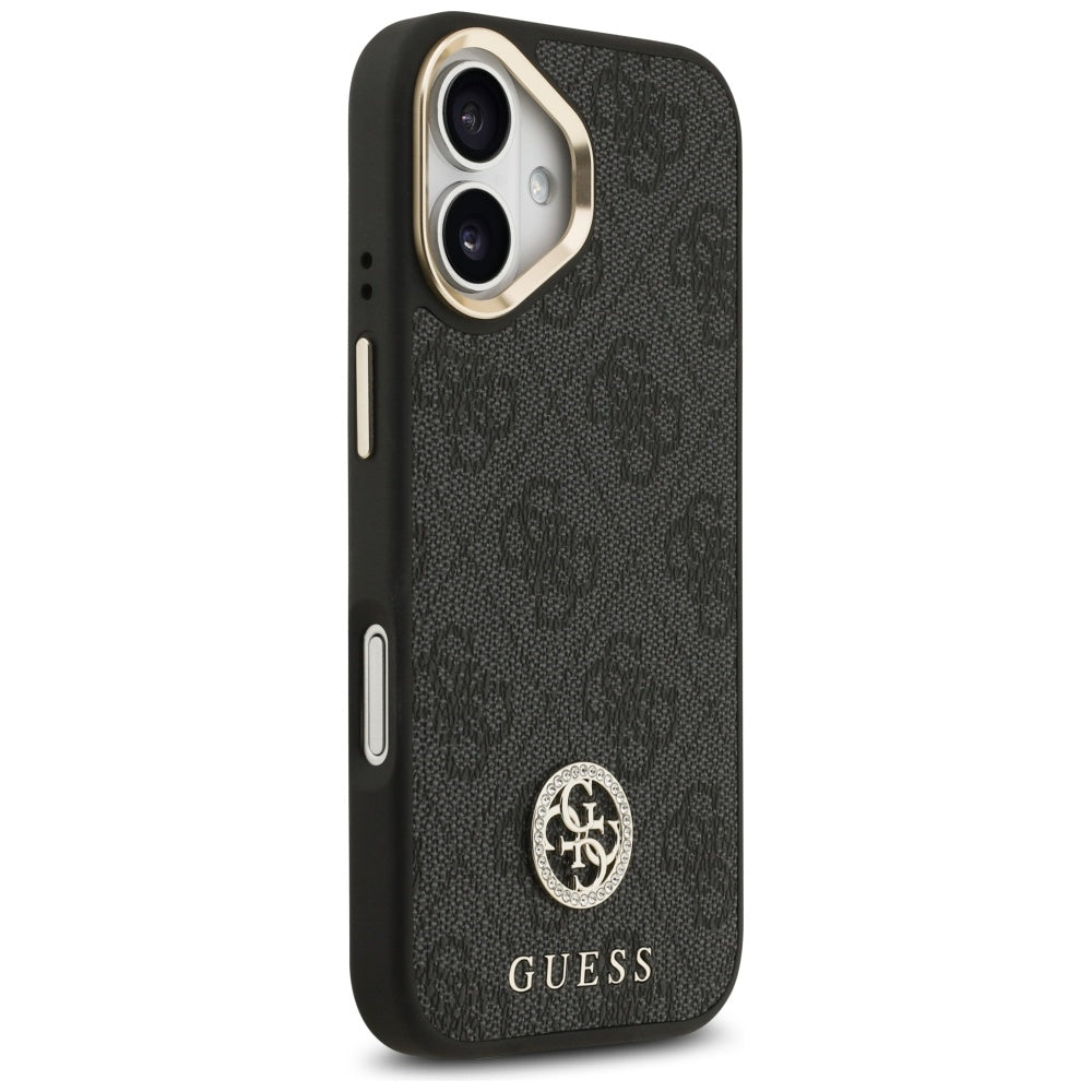 MagSafe-skal för Apple iPhone 17, Guess, 4G Strass Logo med Stor Rem, Svart