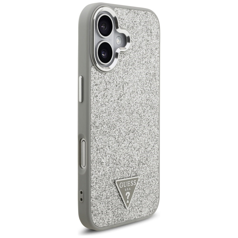 MagSafe-skal för Apple iPhone 17, Guess, Glitter Triangle Logo, Silver