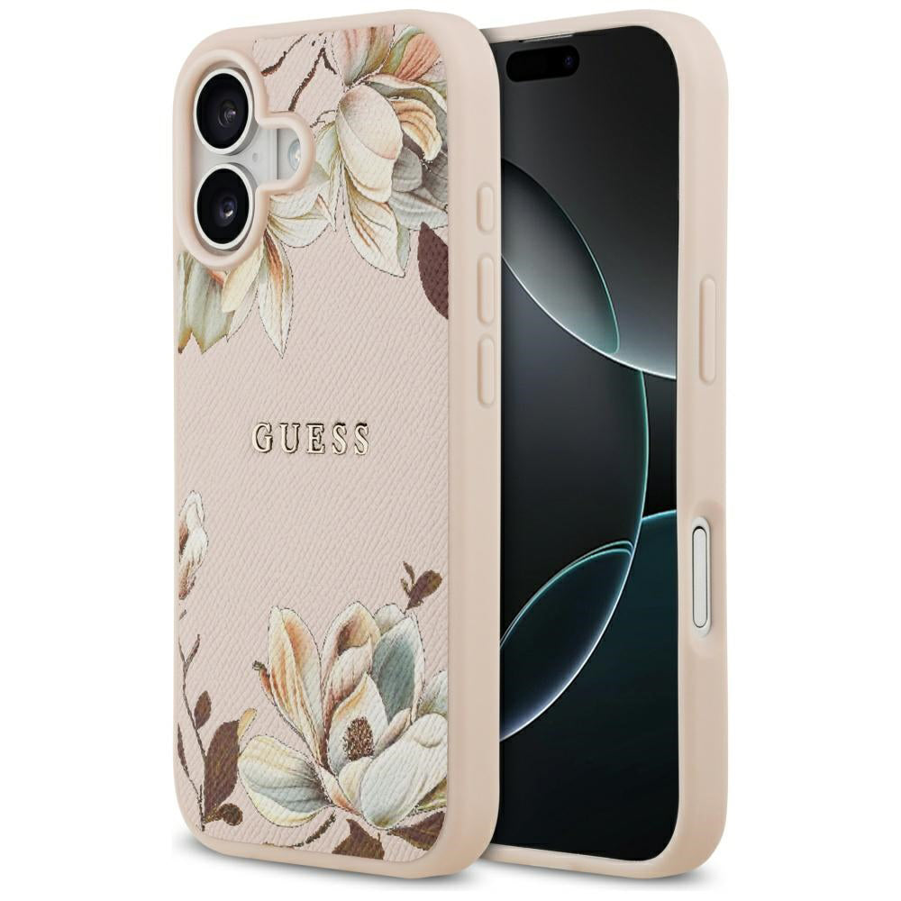 MagSafe-skal för Apple iPhone 17, Guess, Grained Flowers, Rosa